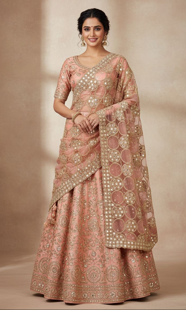 Trending mirror circle cutwork dupatta