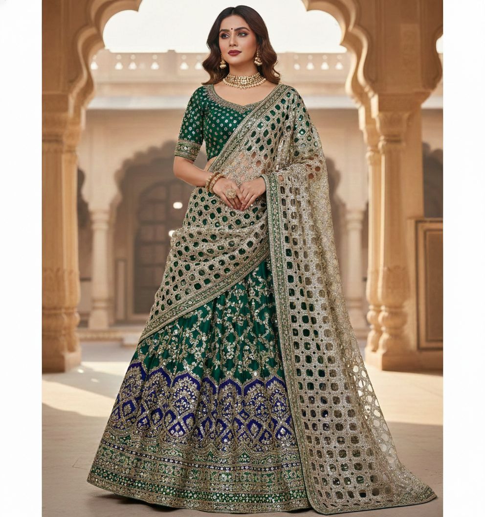 Sequins cutwork embellished dupatta