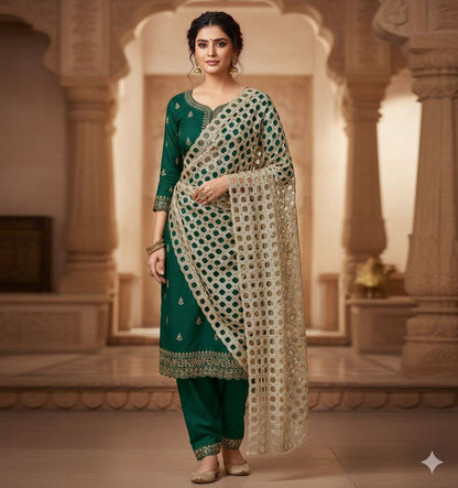 Sequins cutwork embellished dupatta