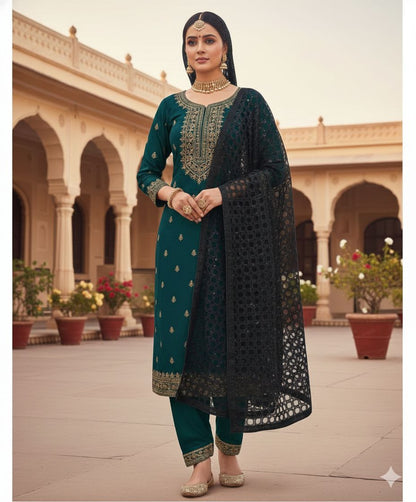 Sequins cutwork embellished dupatta