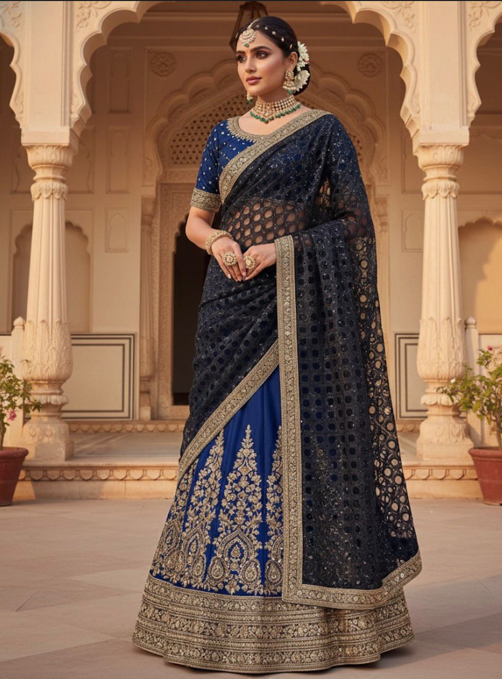 Sequins cutwork embellished dupatta