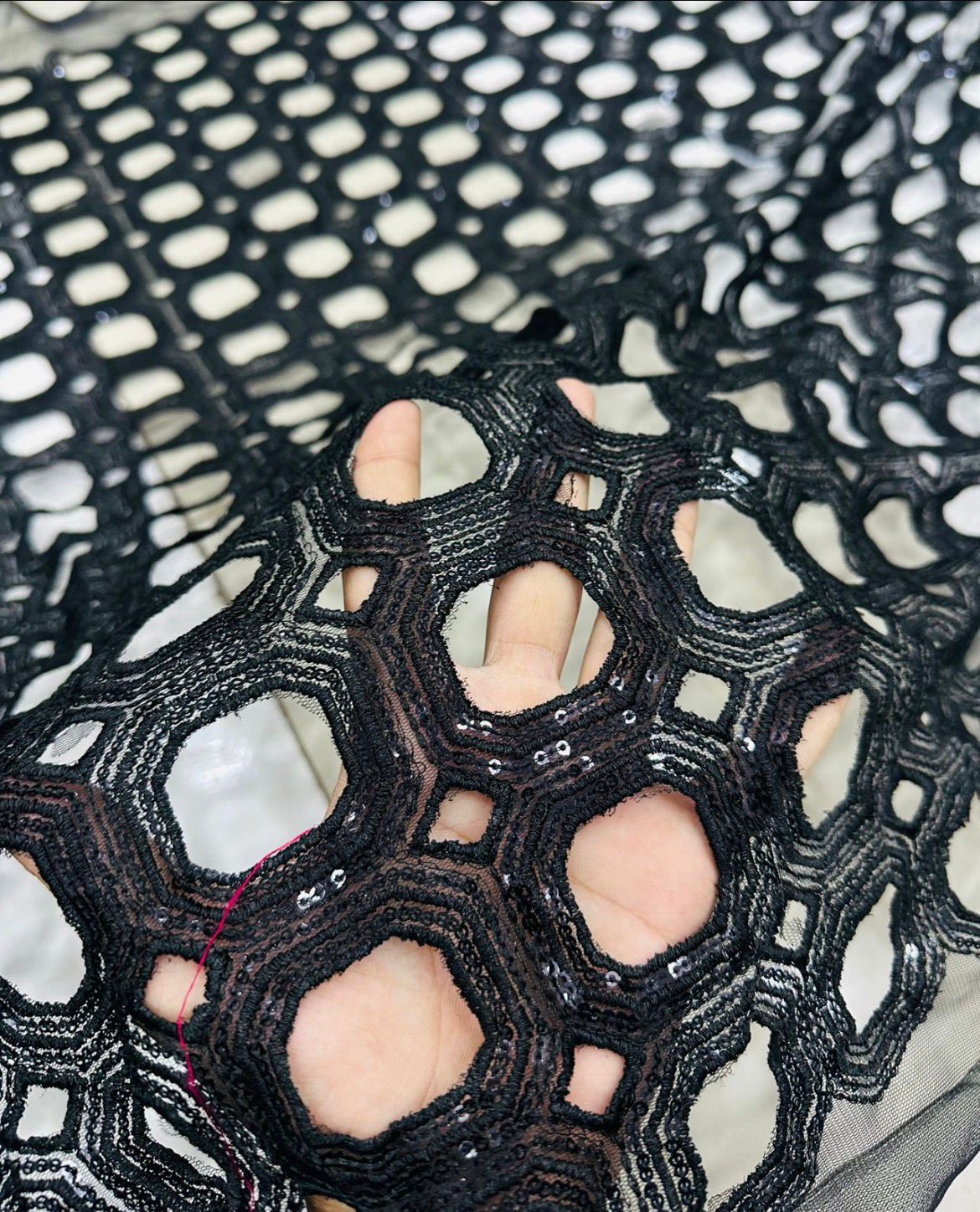 Sequins cutwork embellished dupatta