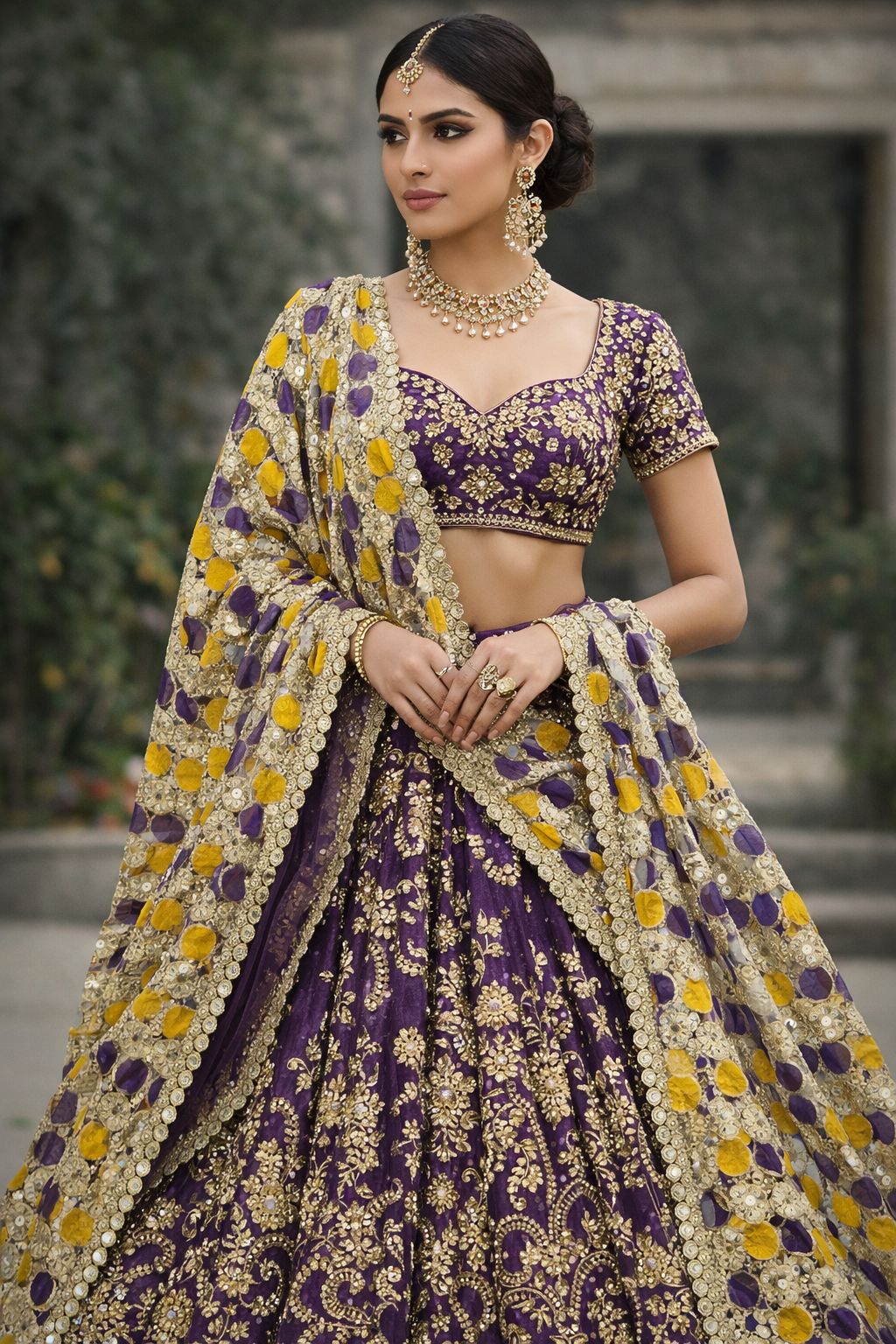 Trending mirror circle cutwork dupatta