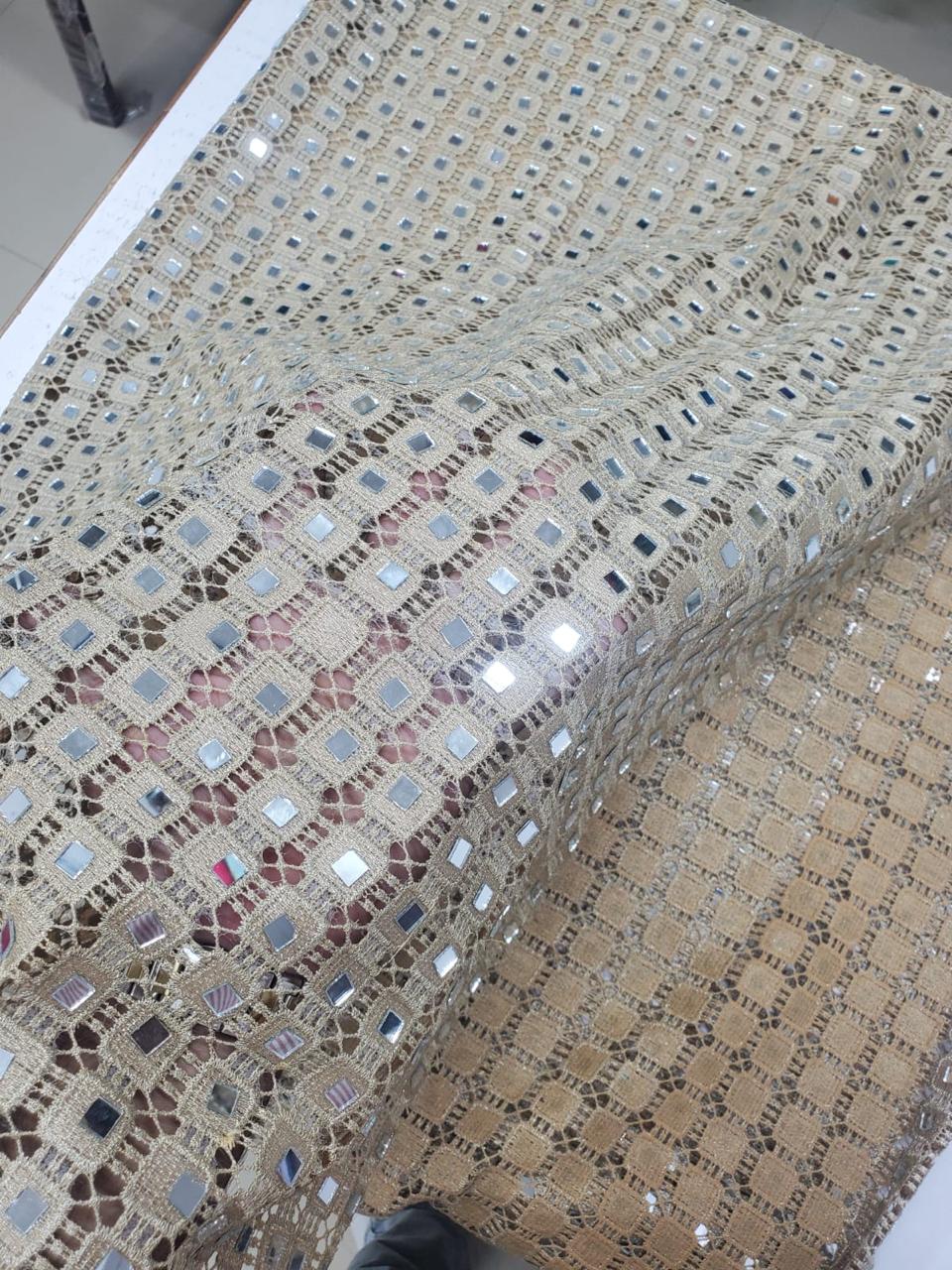 Real Mirror Sheesh crochet Dupatta