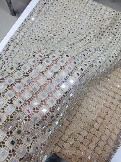 Real Mirror Sheesh crochet Dupatta