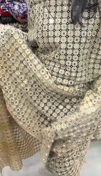 Real Mirror Sheesh crochet Dupatta
