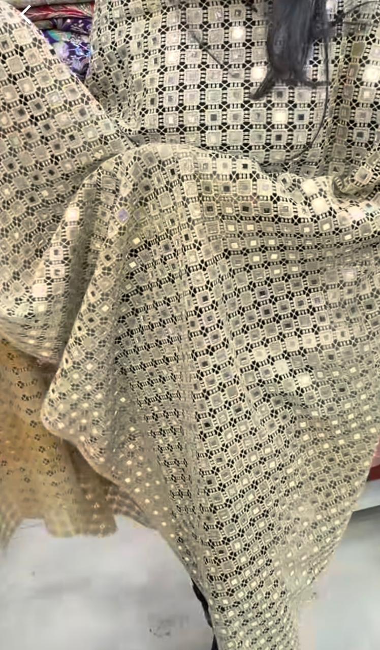 Real Mirror Sheesh crochet Dupatta