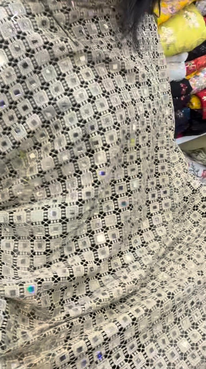 Real Mirror Sheesh crochet Dupatta