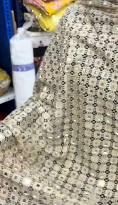 Real Mirror Sheesh crochet Dupatta