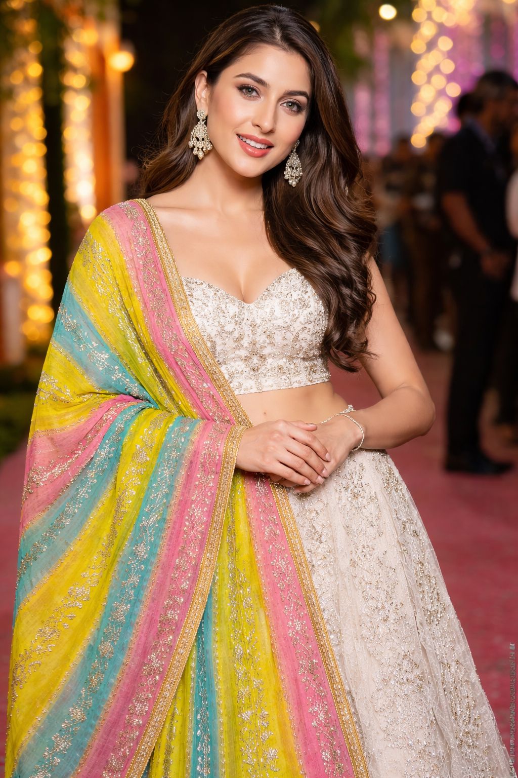 Pure Organza Cutpatch heavy embroidered dupatta