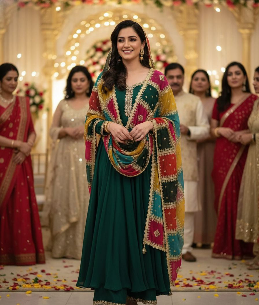 Pure Organza Cutpatch heavy embroidered dupatta