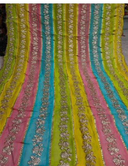 Pure Organza Cutpatch heavy embroidered dupatta