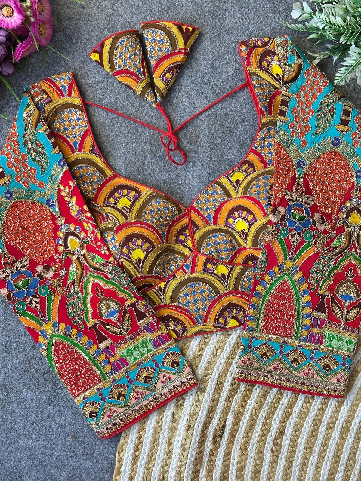 Position Print heavy embroidered Stitched Blouses