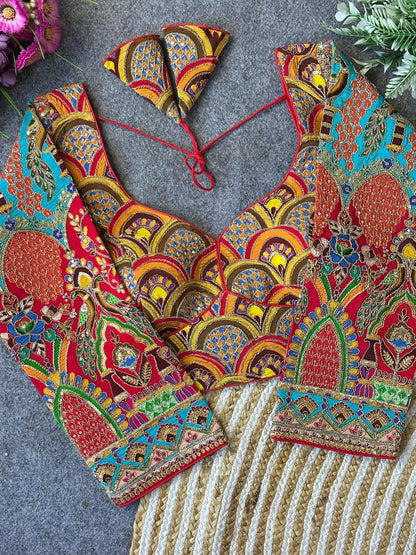 Position Print heavy embroidered Stitched Blouses