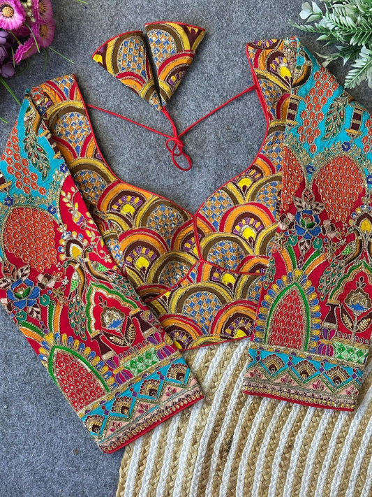 Position Print heavy embroidered Stitched Blouses