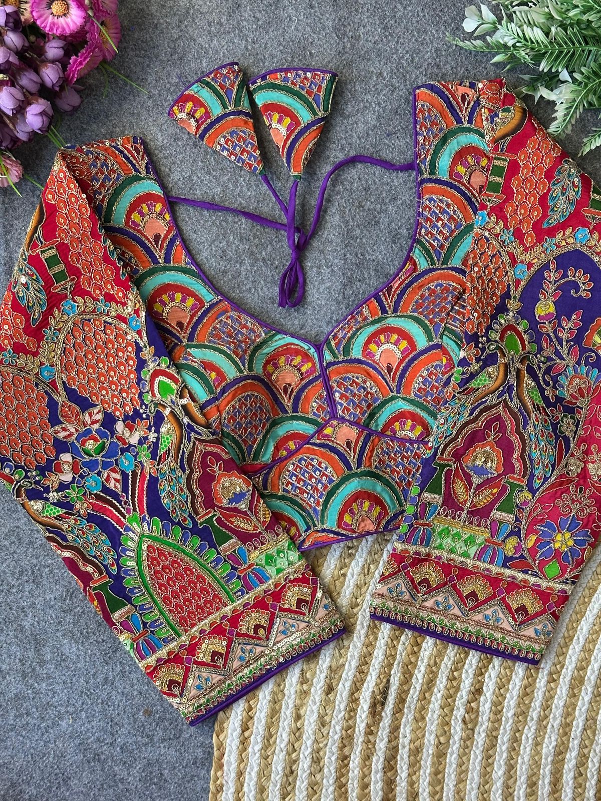 Position Print heavy embroidered Stitched Blouses