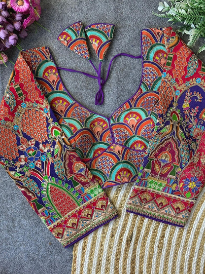 Position Print heavy embroidered Stitched Blouses