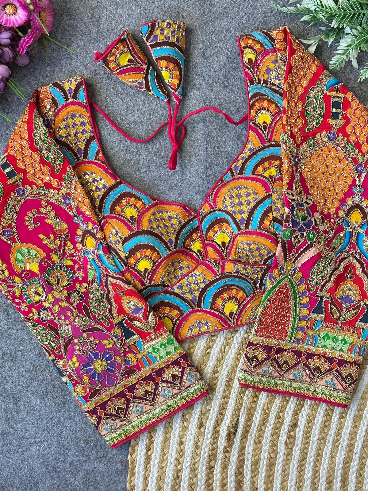 Position Print heavy embroidered Stitched Blouses