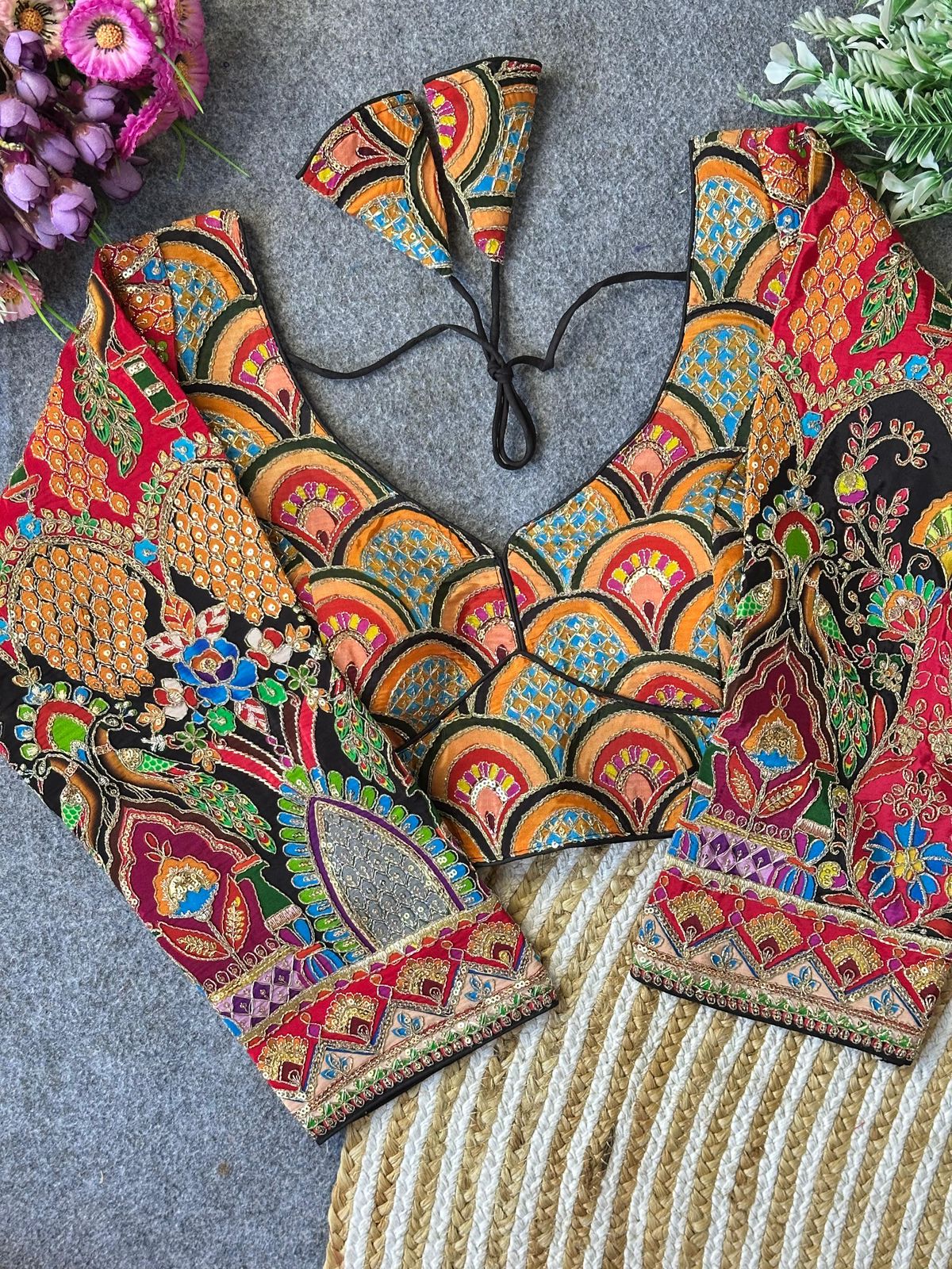 Position Print heavy embroidered Stitched Blouses