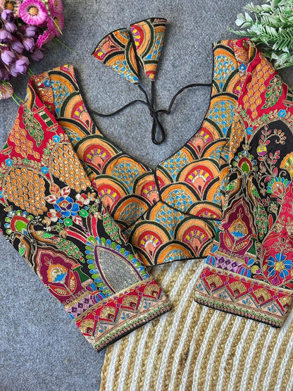 Position Print heavy embroidered Stitched Blouses