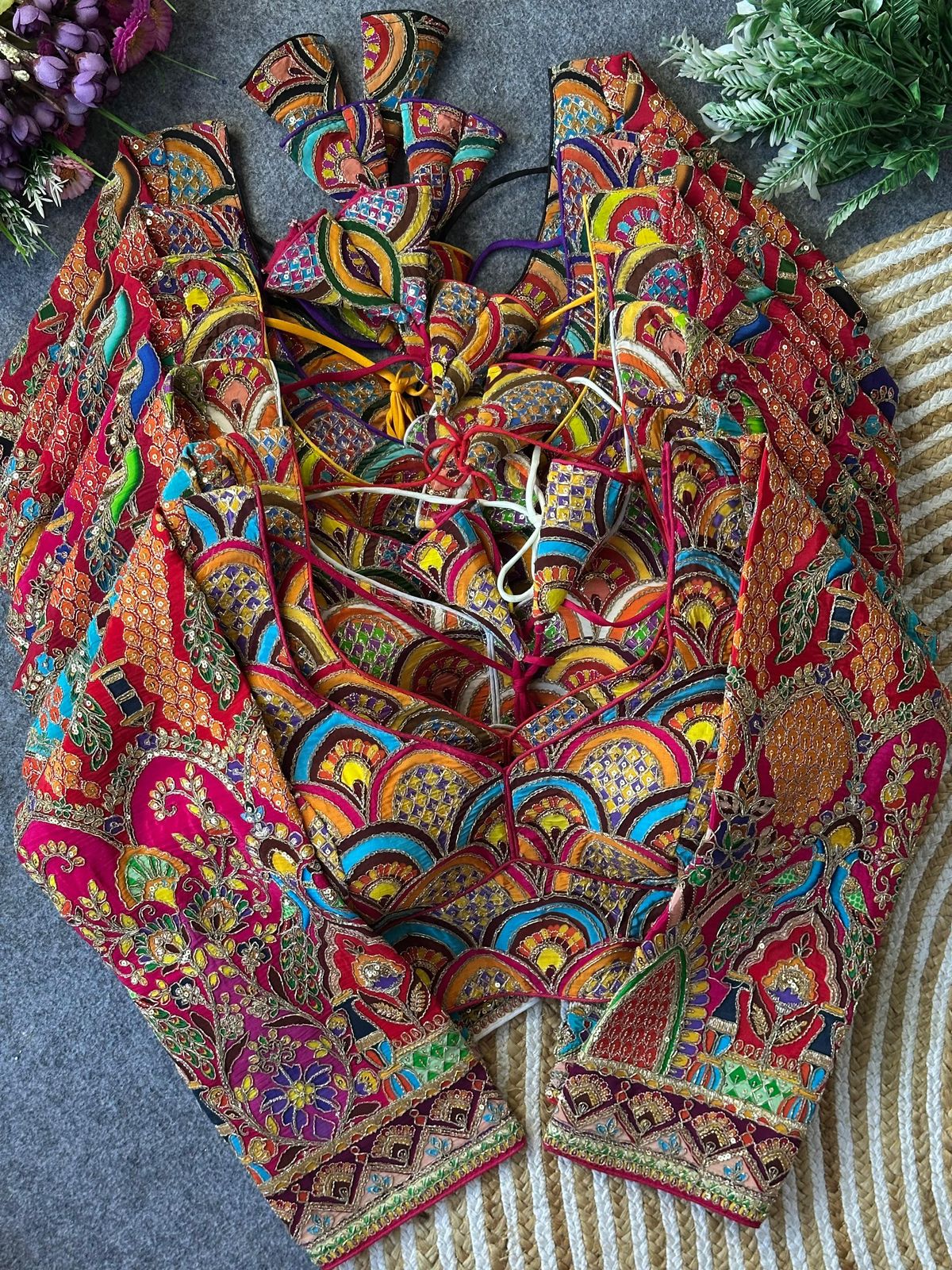 Position Print heavy embroidered Stitched Blouses