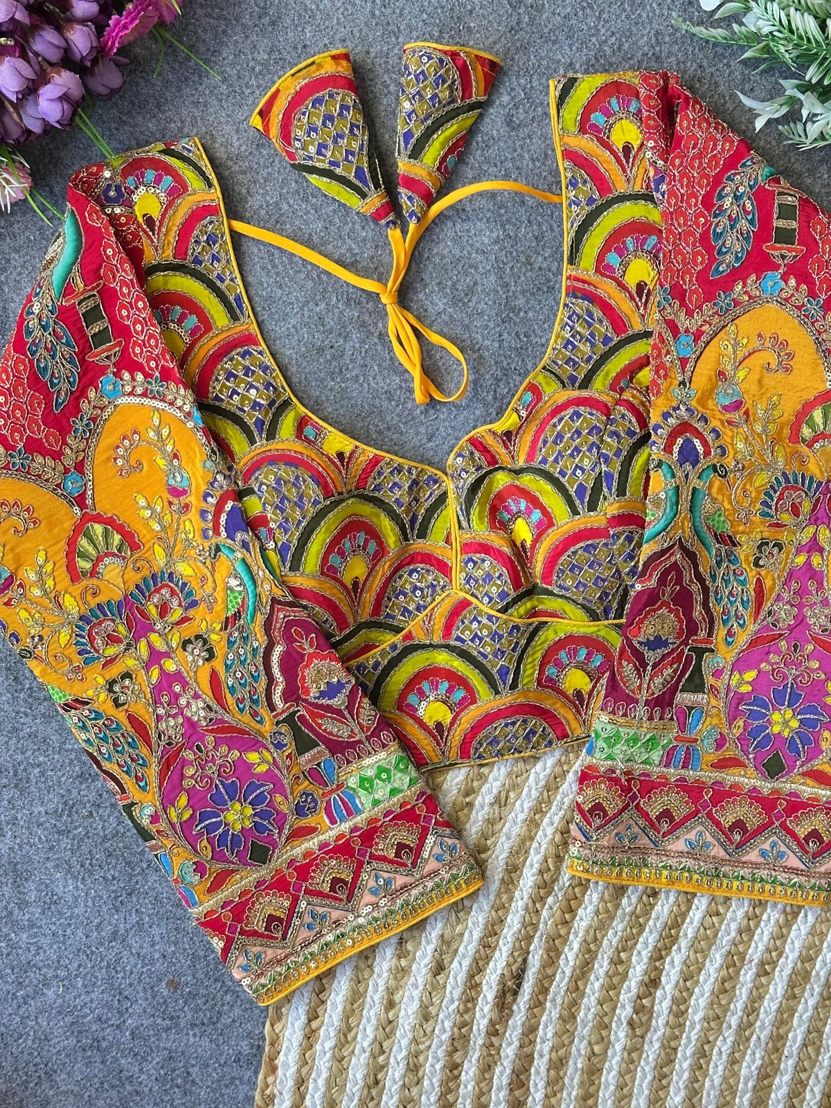 Position Print heavy embroidered Stitched Blouses