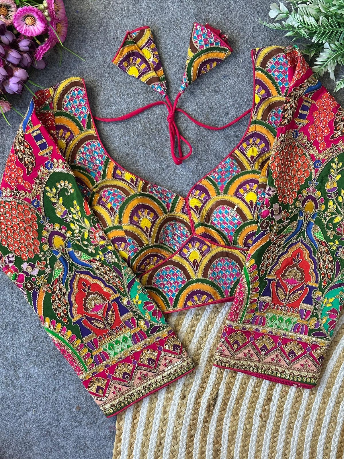 Position Print heavy embroidered Stitched Blouses