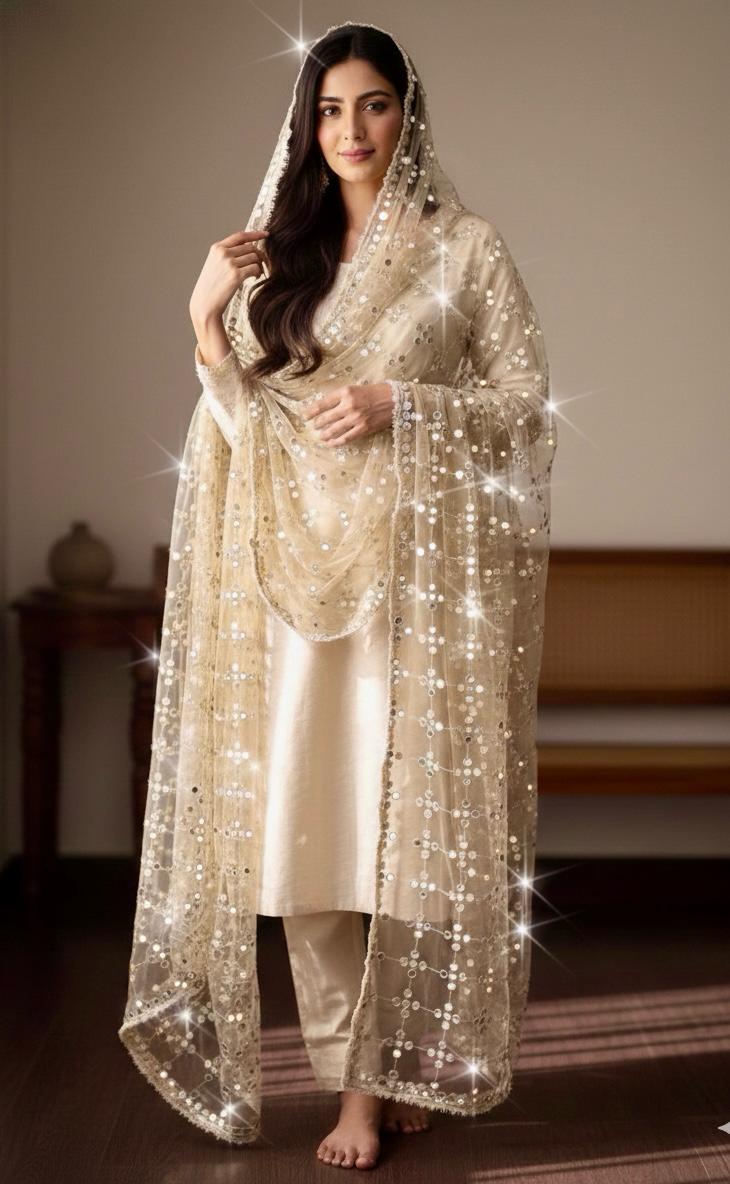 Trending Real Mirror Sheesh Dupatta