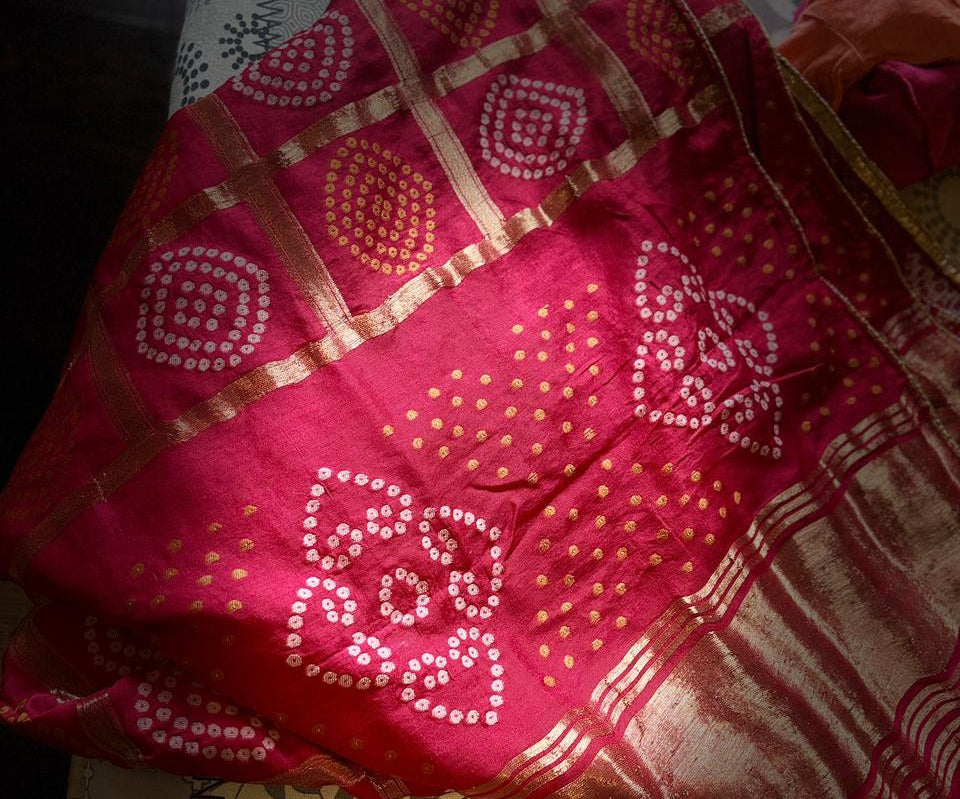 Pure Banarasi Bandhini Patola Dupatta