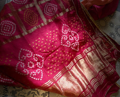 Pure Banarasi Bandhini Patola Dupatta