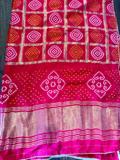 Pure Banarasi Bandhini Patola Dupatta