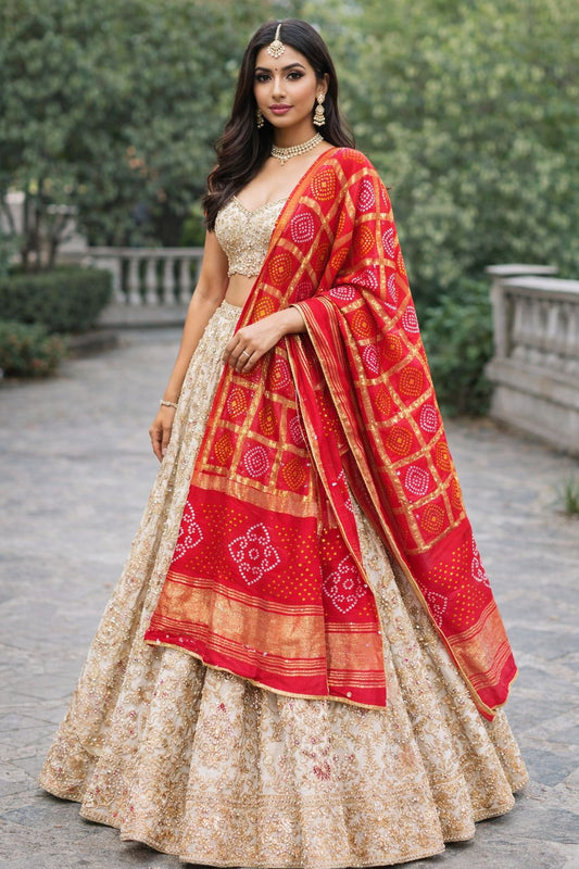 Pure Banarasi Bandhini Patola Dupatta