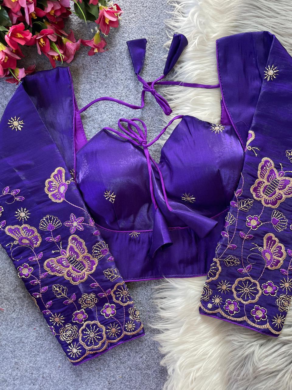 Designer Embroidered Tie-Up Blouse