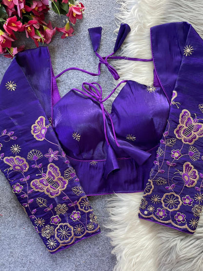Designer Embroidered Tie-Up Blouse