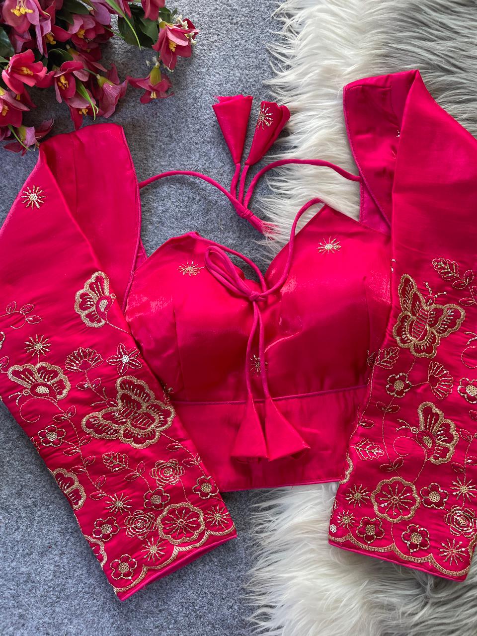Designer Embroidered Tie-Up Blouse