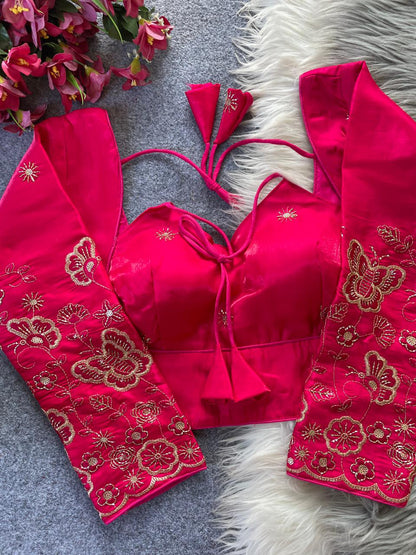 Designer Embroidered Tie-Up Blouse