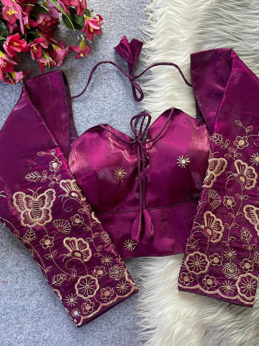 Designer Embroidered Tie-Up Blouse