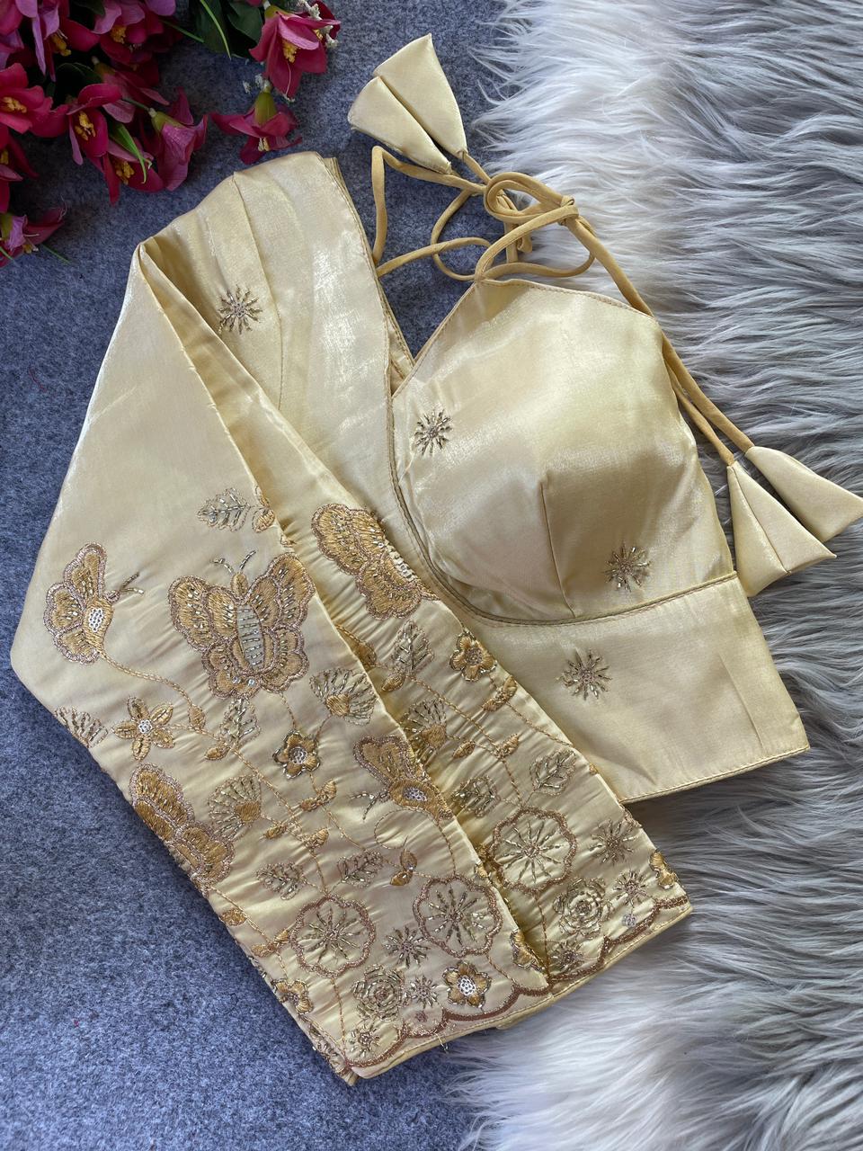 Designer Embroidered Tie-Up Blouse