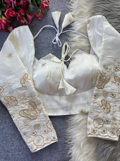 Designer Embroidered Tie-Up Blouse