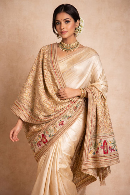 Pure Viscose Crepe Position Print Dupatta- Elephant motif