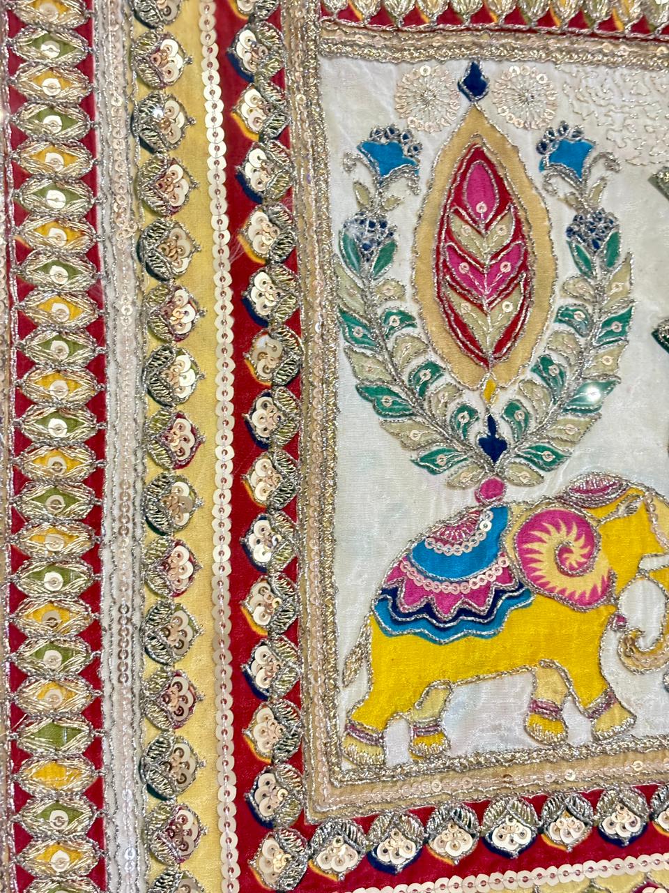 Pure Viscose Crepe Position Print Dupatta- Elephant motif