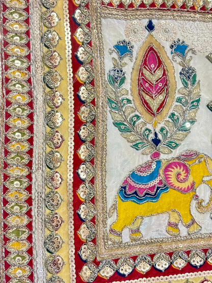 Pure Viscose Crepe Position Print Dupatta- Elephant motif