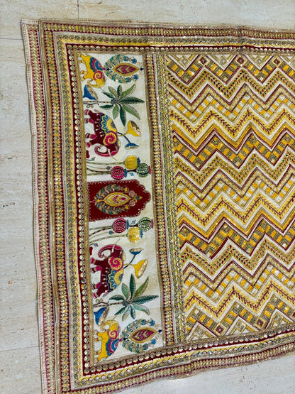 Pure Viscose Crepe Position Print Dupatta- Elephant motif