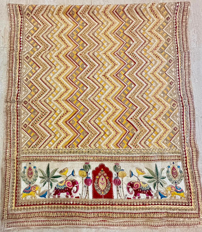 Pure Viscose Crepe Position Print Dupatta- Elephant motif