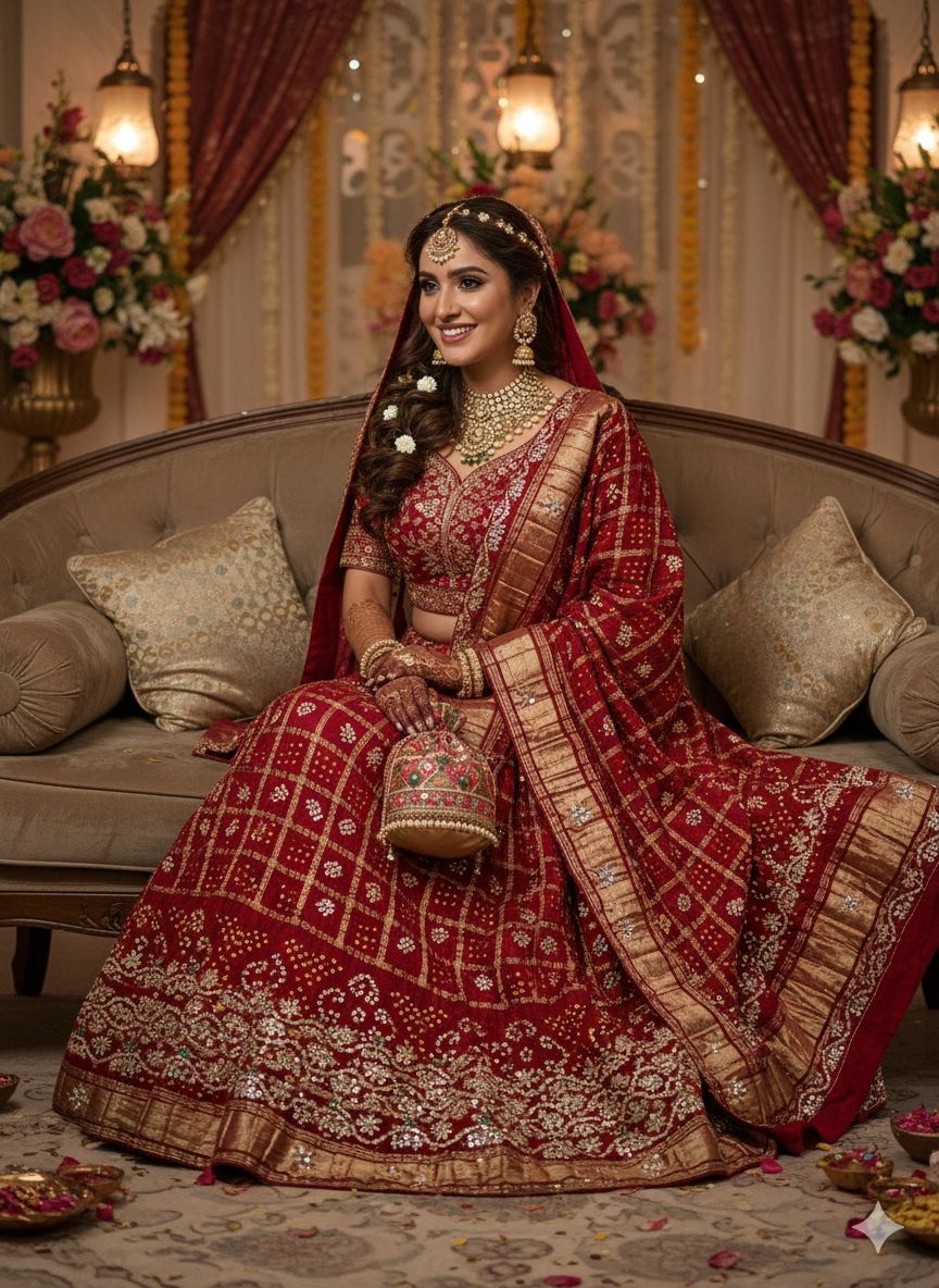 Pure Gaji Silk gota patti handwork dupatta