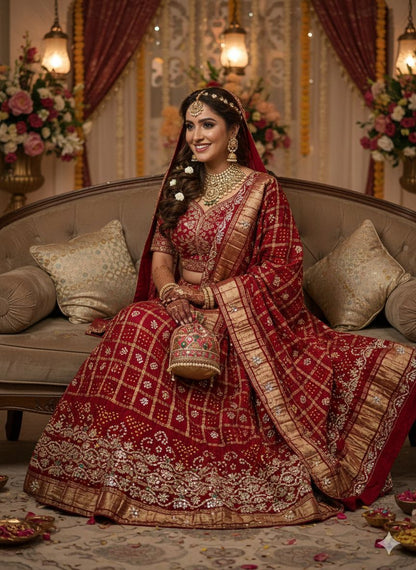 Pure Gaji Silk gota patti handwork dupatta