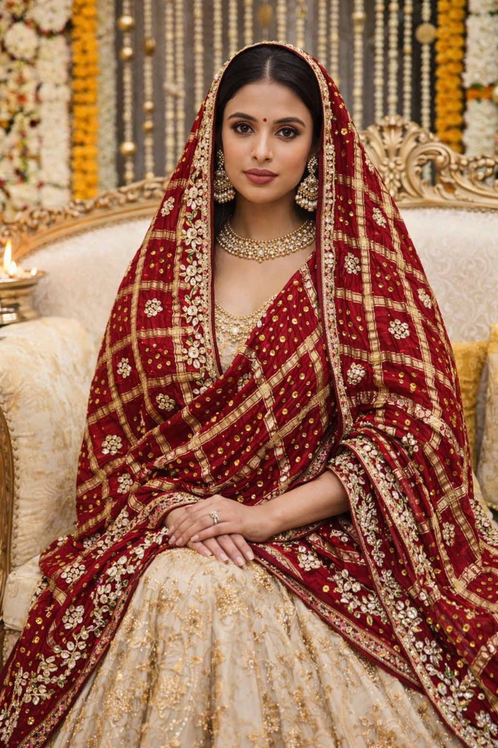 Pure Gaji Silk gota patti handwork dupatta