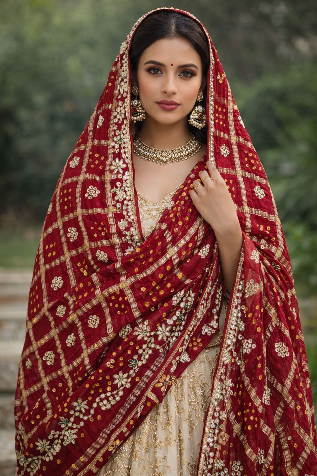 Pure Gaji Silk gota patti handwork dupatta