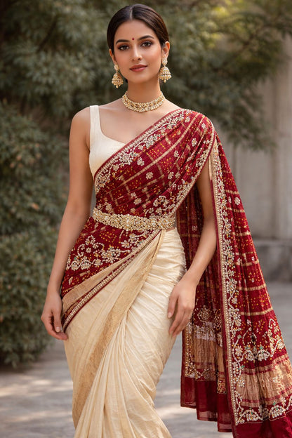 Pure Gaji Silk gota patti handwork dupatta