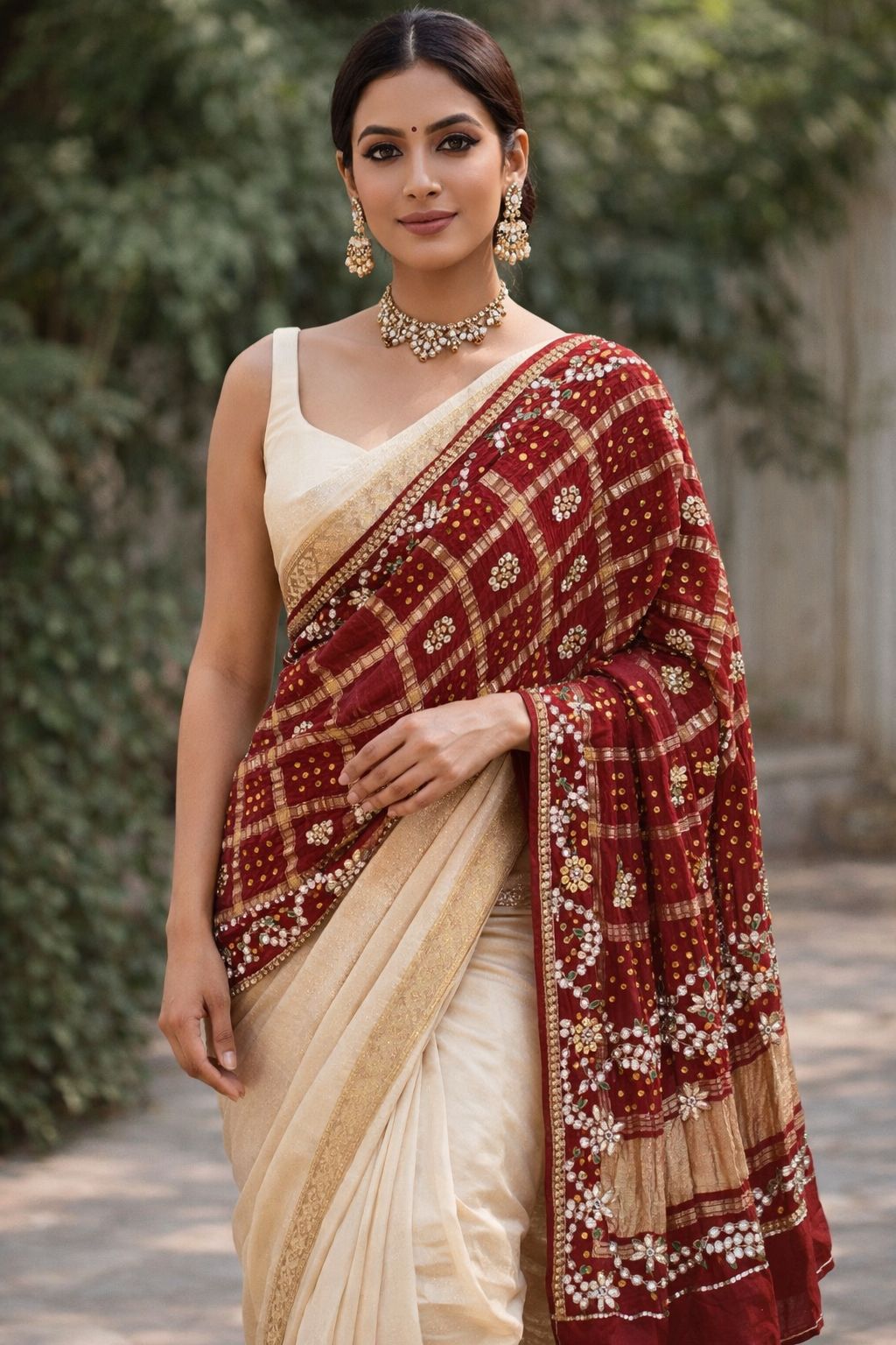 Pure Gaji Silk gota patti handwork dupatta